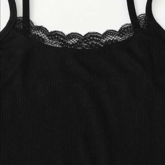 SHEIN | Black Lace Crop Tank Top Small - Picture 5 of 5